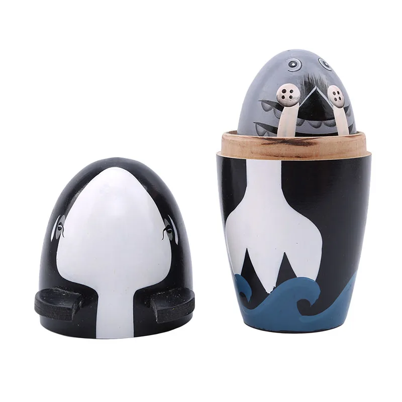 Деревянная ручная роспись русские куклы Животные Sealife КИТ мультфильм обезьяна