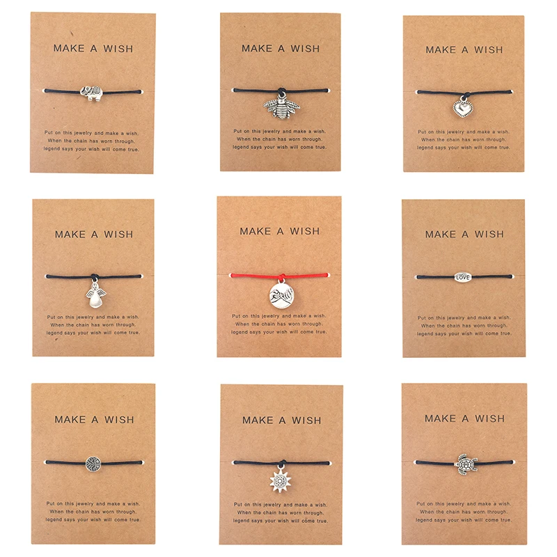 

Minimalism Handmade Black Red Knot Bohemia Bracelets for Female Women Jewelry Bracelets Bee Heart Rope Bangles Pulseras Mujer