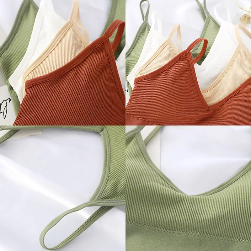 

Breathable Tank Top Camisole Backless Solid Color High Stretch Sport Brassiere Fashion Wire Free Gym Cropped Top Women Sport Bra