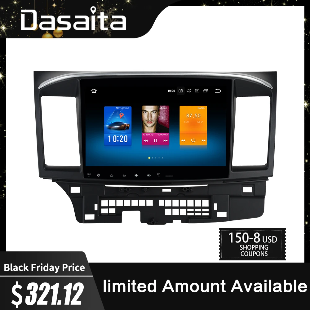 Dasaita 10," Android 6,0 Восьмиядерный автомобильный DVD gps плеер для Mitsubishi Lancer 10 EVO стерео Авто радио головное устройство мультимедиа