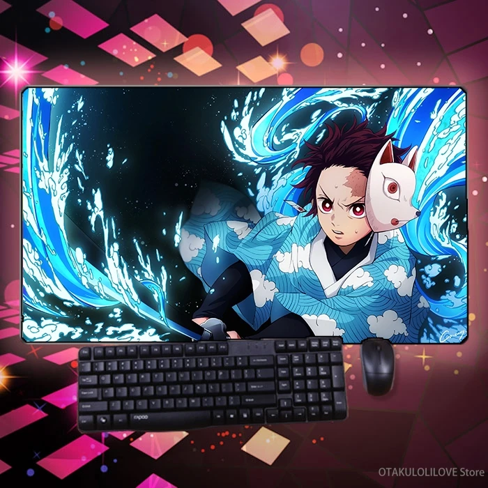

Hot Anime Demon Slayer Kamado Tanjirou Mice Mat Large Thicken PC Laptop Keyboard Table Pad Gaming Play Mat Mousepad Holiday Gift