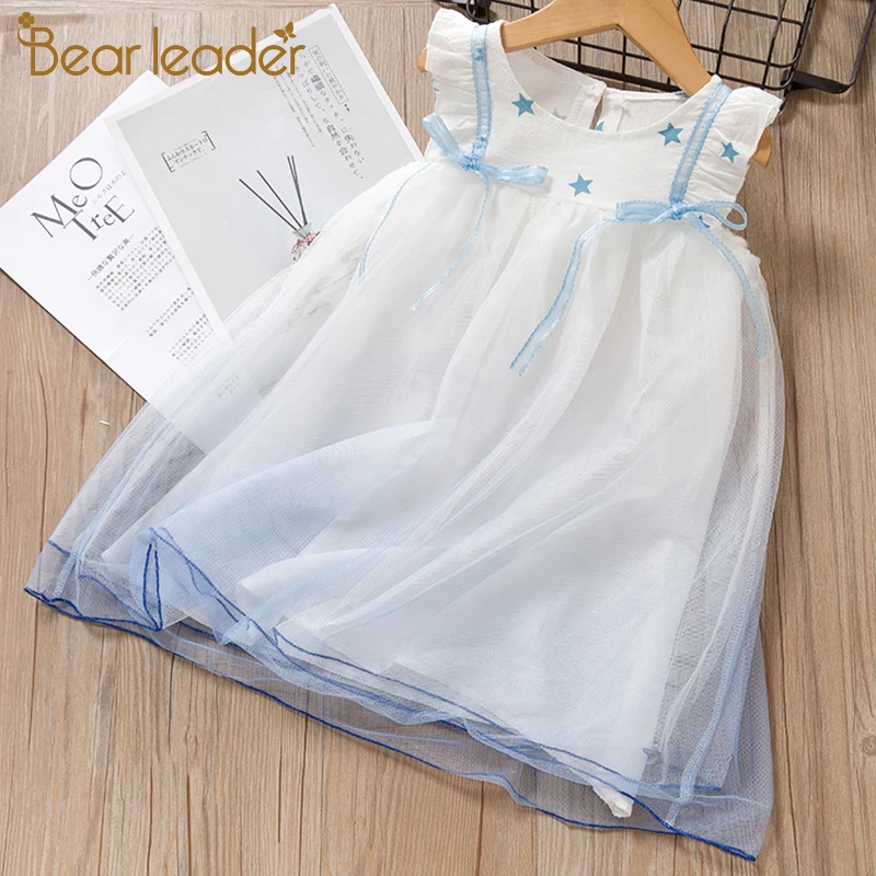 Bear Leader/платье принцессы для девочек Новые летние детские вечерние платья Платье