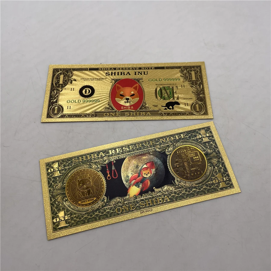 10 шт. Золотая монета Шиба-ину банкноты догкоин убийца яркая красная собака