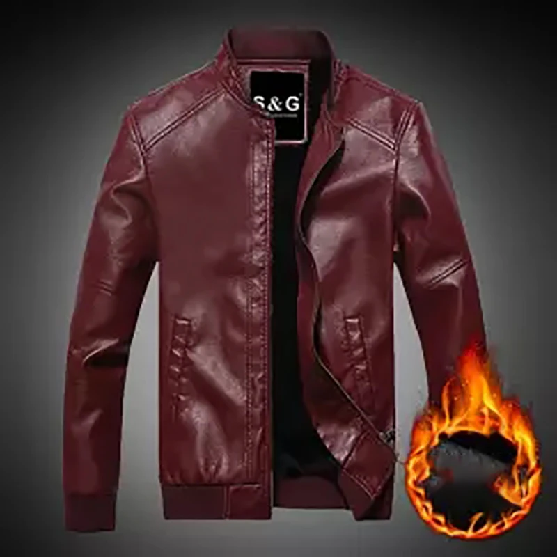Мужские кожаные куртки Осенняя Новая повседневная винтажная байкерская куртка