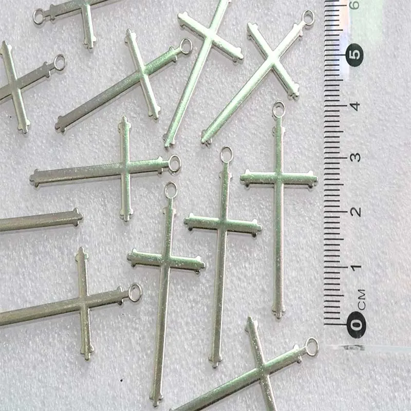 60 шт./религиозный Христос винтажный крест металлический Шарм ожерелье звено