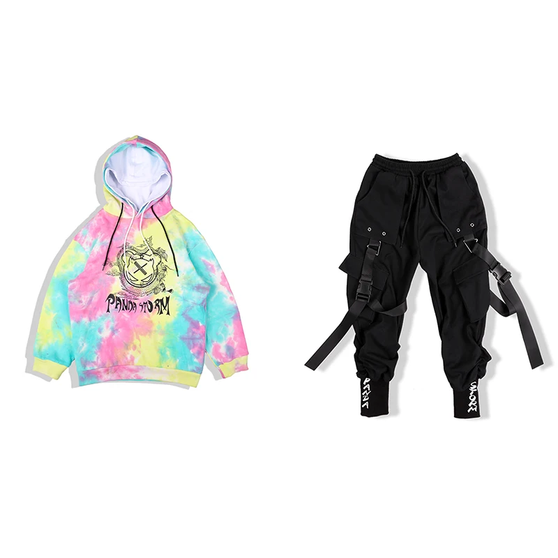 

New Hip Hop Kids Street Dance Costume Boys Long Sleeve Hoodies Girls Hiphop Pants Fashion Autumn Winter Children Clothes
