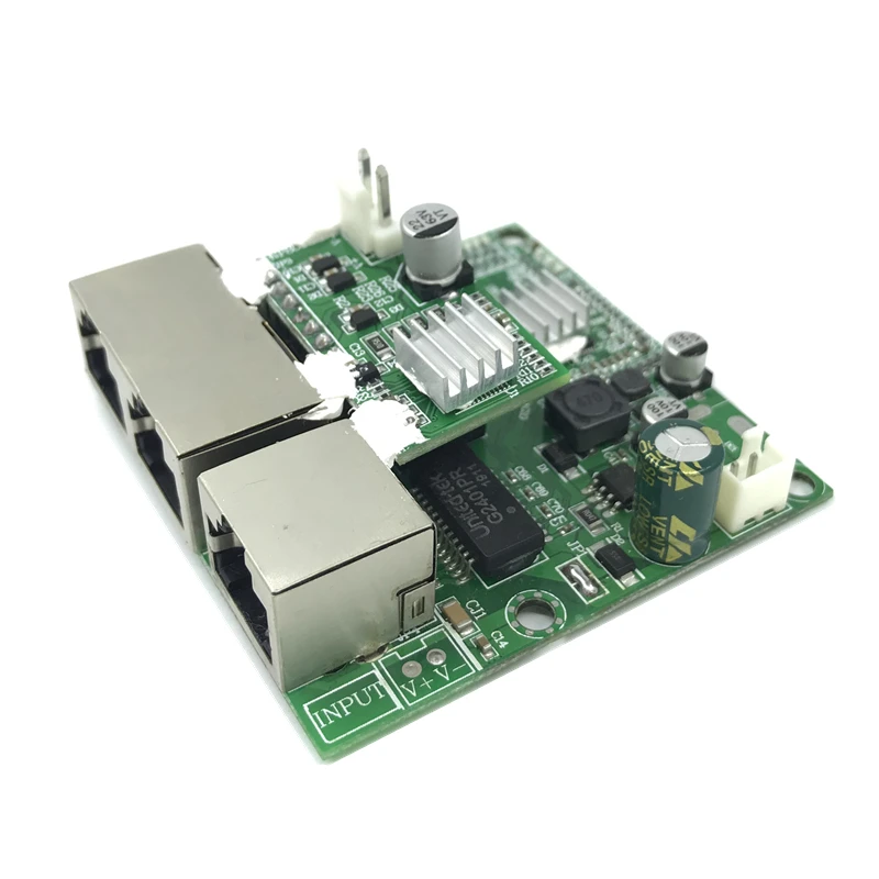 3-портовое питание по Ethernet гигабитный коммутатор модуль 48V2A 96 Вт-144 Вт 3 порта 10/100/1000 м контактный порт мини-коммутатор модуль PCBA материнская плата RJ45 POE