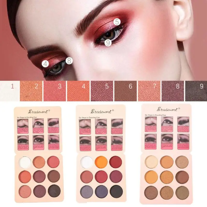 Новые металлические 9 Цвет ретро тени для век Палитра мерцающие матовые Nude