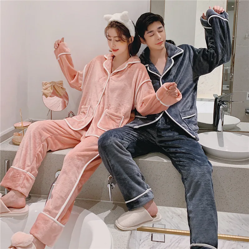 Пара пижам Фланелевая пижама комплект толстые теплые зимние пижамы женские