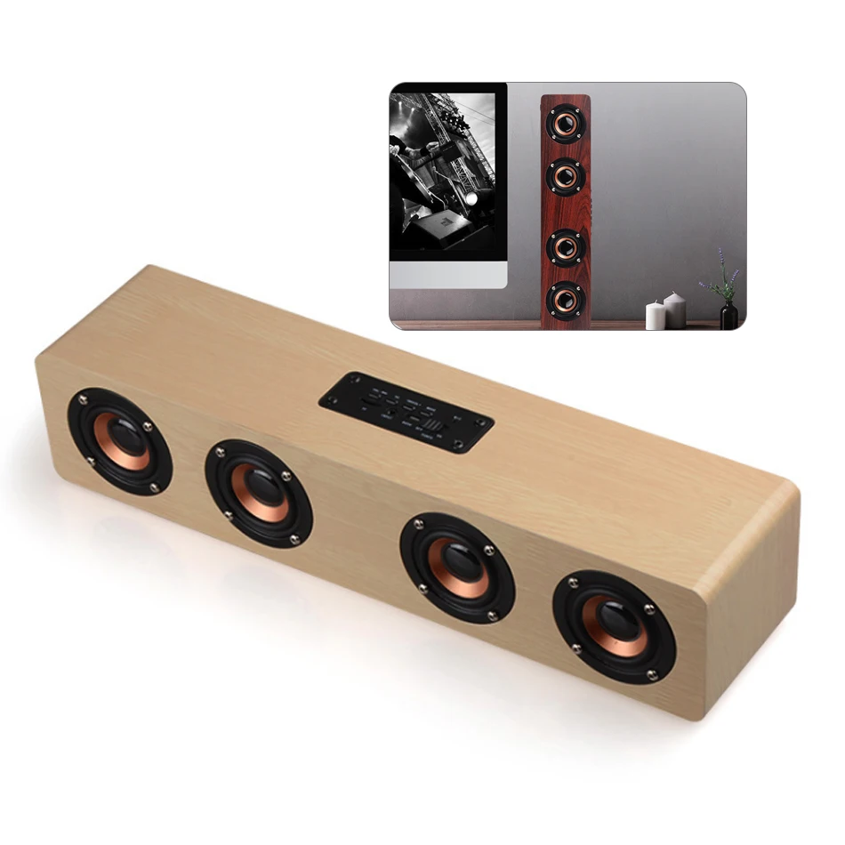 12 Вт Hifi динамики с Bluetooth беспроводной стерео сабвуфер Altavoz деревянный домашний