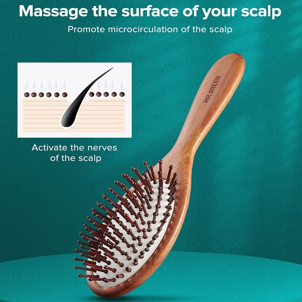 Гребень для волос MR.GREEN расческа женщин/мужчин деревянная Антистатическая