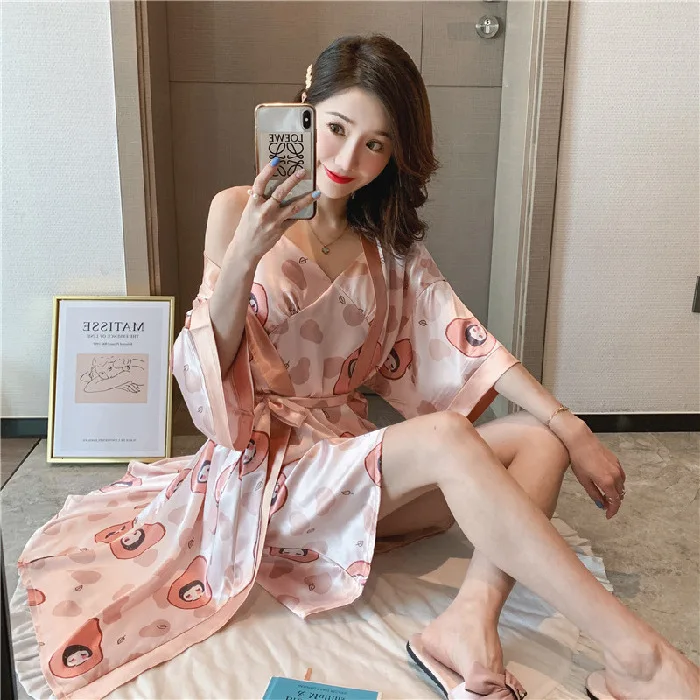 Пижама с подушечками для груди Женская пикантная ночная рубашка из