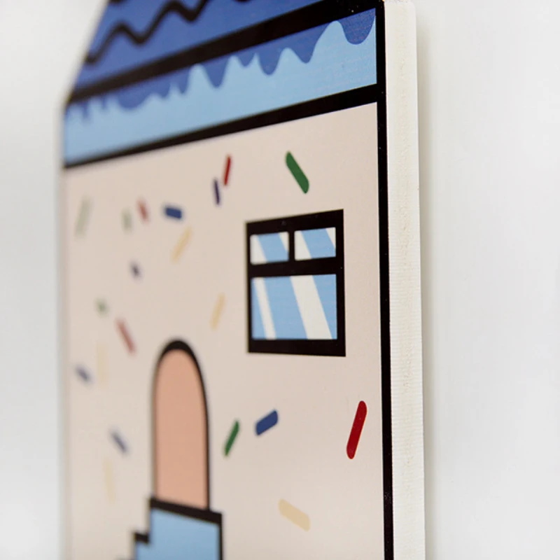 

INS Nordic Wooden House Ornaments Wall Sticker Kids Room Decoration Wood Crafts Nursery Decor JPDZS1227