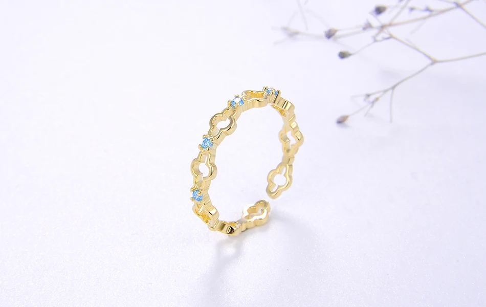 ORSA JEWELS кольцо чистый 925 Серебряные Регулируемые кольца для Для женщин 4 стиль Дополнительный синий и ясно AAAA фианит укладки вогнутые кольца ювелирные изделия SR140