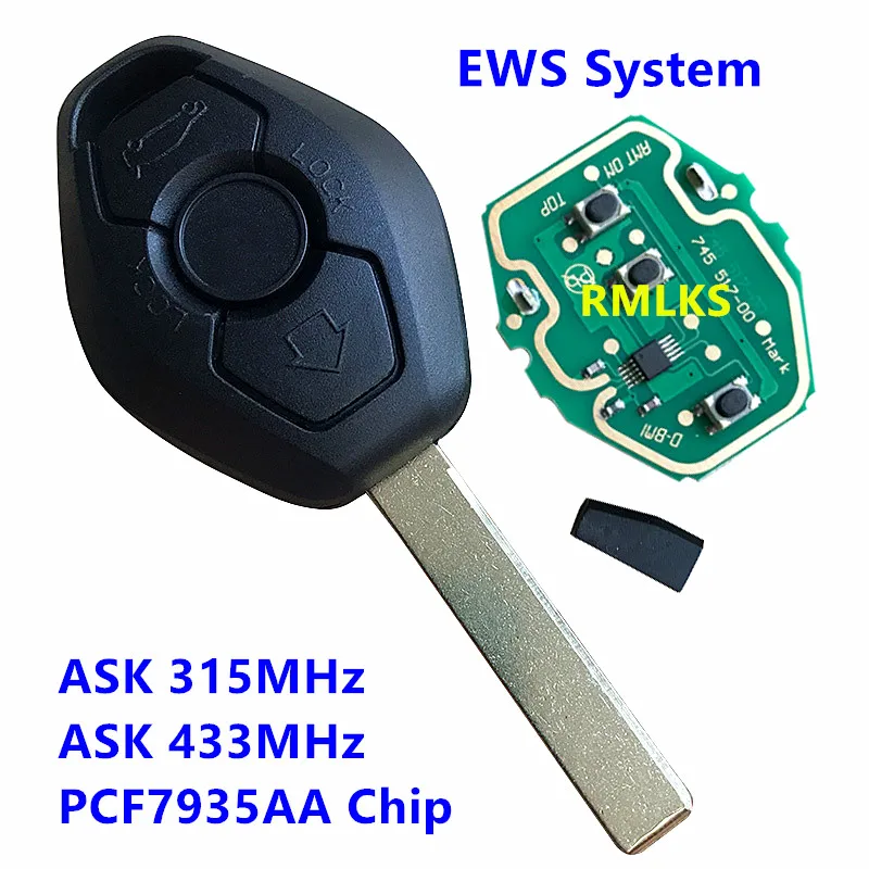 FCC ID: LX8 FZV 3 кнопки дистанционный Автомобильный ключ для BMW 315 МГц 433 E38 E39 E46 EWS