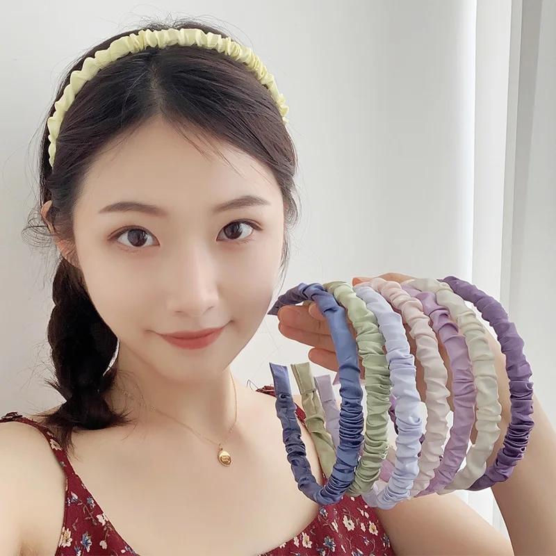 

Women Girls Cute Colorful Folds Simple Hairbands Sweet Headband Hair Hoops Hair Band Fashion Hair Accessories