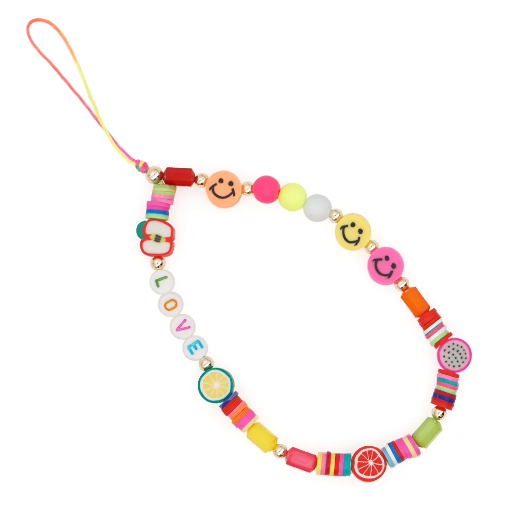 

Boho Acrylic Beads Straps Rope Mobile Phone Neck Strap Lanyard for key ID Card USB badge holder DIY Lariat Lanyard Hang Rop
