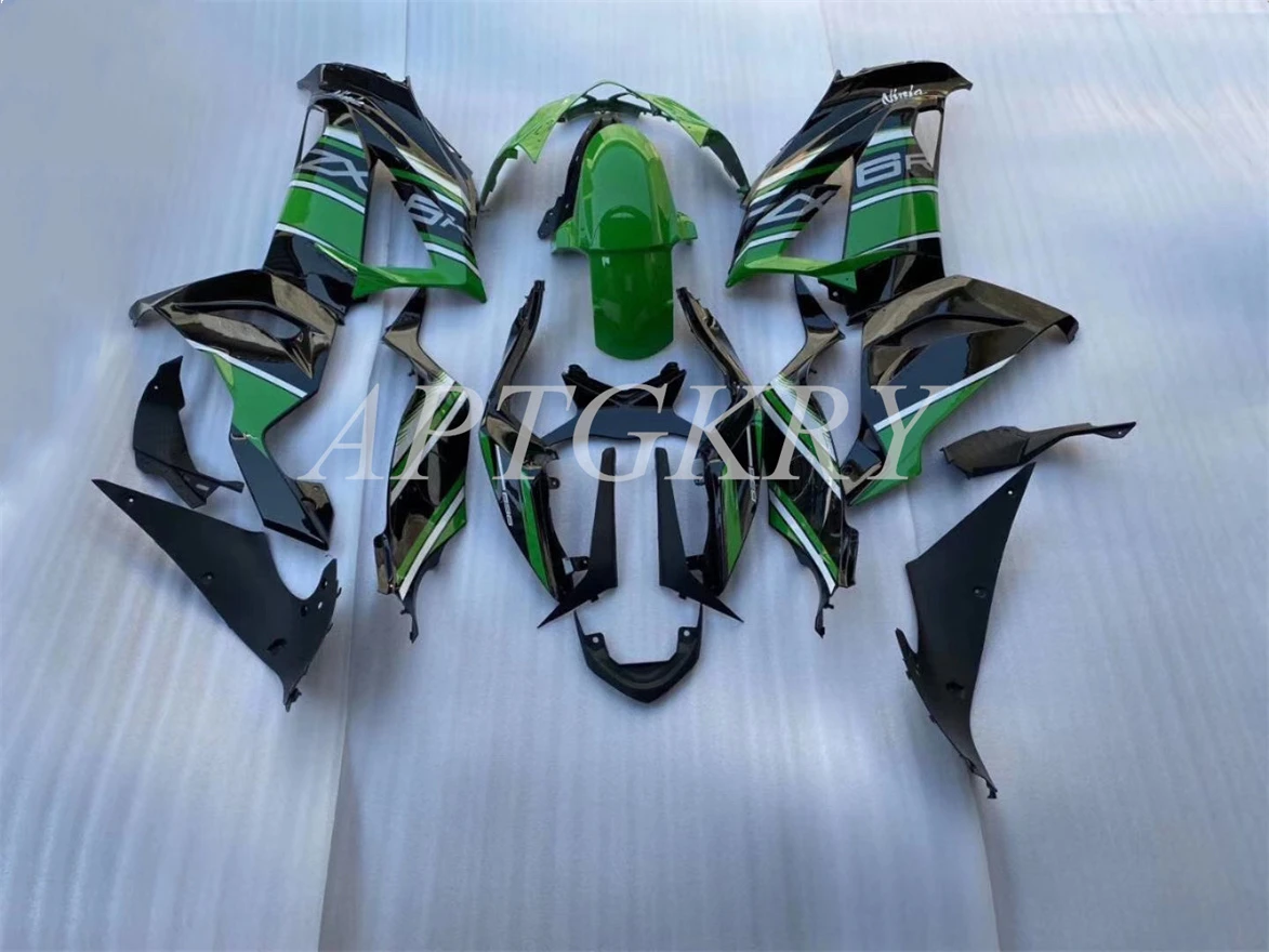 

New ABS Full Fairing Kit Fit For Kawasaki Ninja ZX6R 636 2013 2014 2015 2016 2017 2018 Fairings Set Custom Green Black Cool