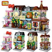 city view scene cinema retail store candy shop architectures mini blocks models building blocks christmas toy for children