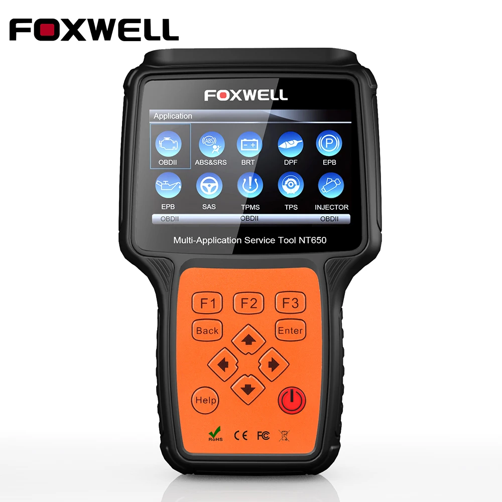 Автомобильный диагностический инструмент FOXWELL NT650 OBD2 инжектор DPF BMS EPB сброс масла