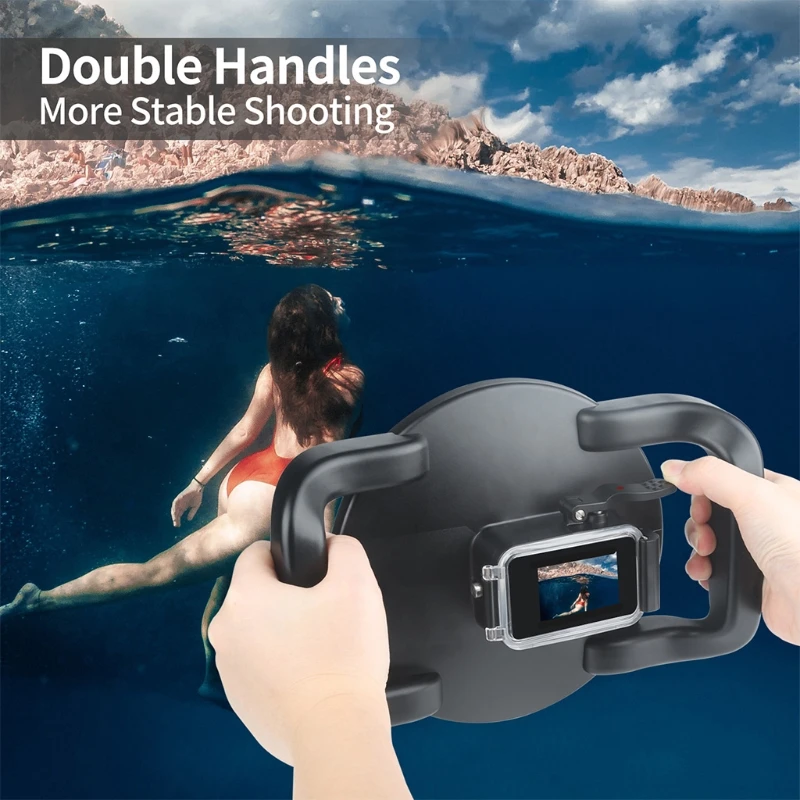 

Basics Underwater Dome Port for HERO9, Double Handles,Super Wide Field of View