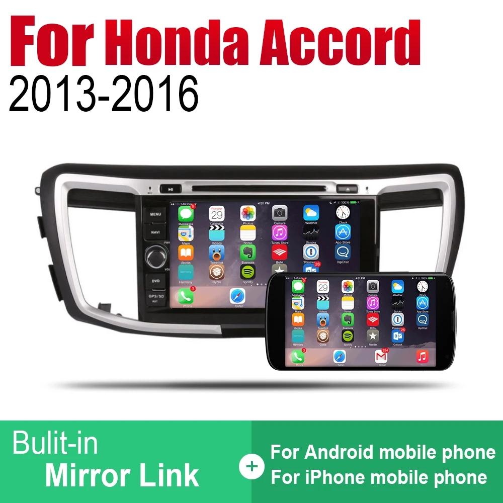 Автомагнитола 2 Din для Honda Accord 2013 ~ 2016 GPS Навигация BT Wifi карта мультимедийная