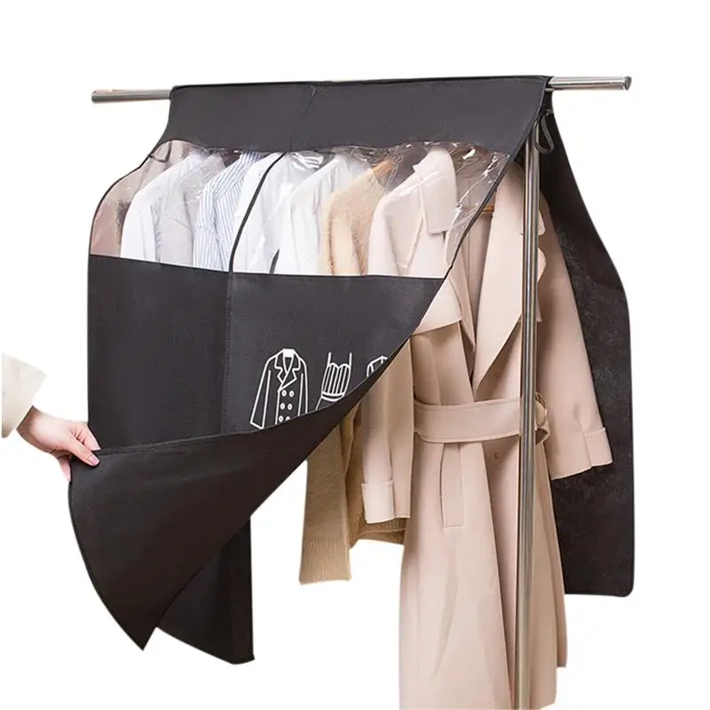 

Пылезащитные чехлы для одежды из нетканого материала, домашний пылезащитный чехол, вешалка для гардероба, прозрачный пылезащитный чехол дл...