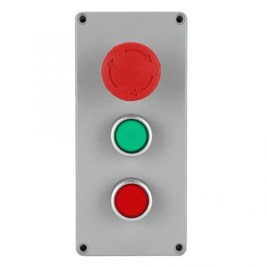 Switch Box Aluminum Alloy 3 Button Control Operation Box IP66 Dustproof Waterproof 175x80x55 Push Button Switch
