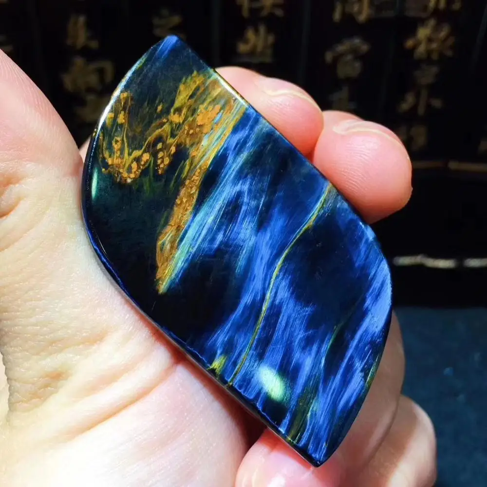 Сертификат натуральный синий Pietersite для женщин и мужчин Chatoyant кулон 55x28x8 мм лучший подарок кристалл исцеляющий драгоценный камень из Namibia AAAAA