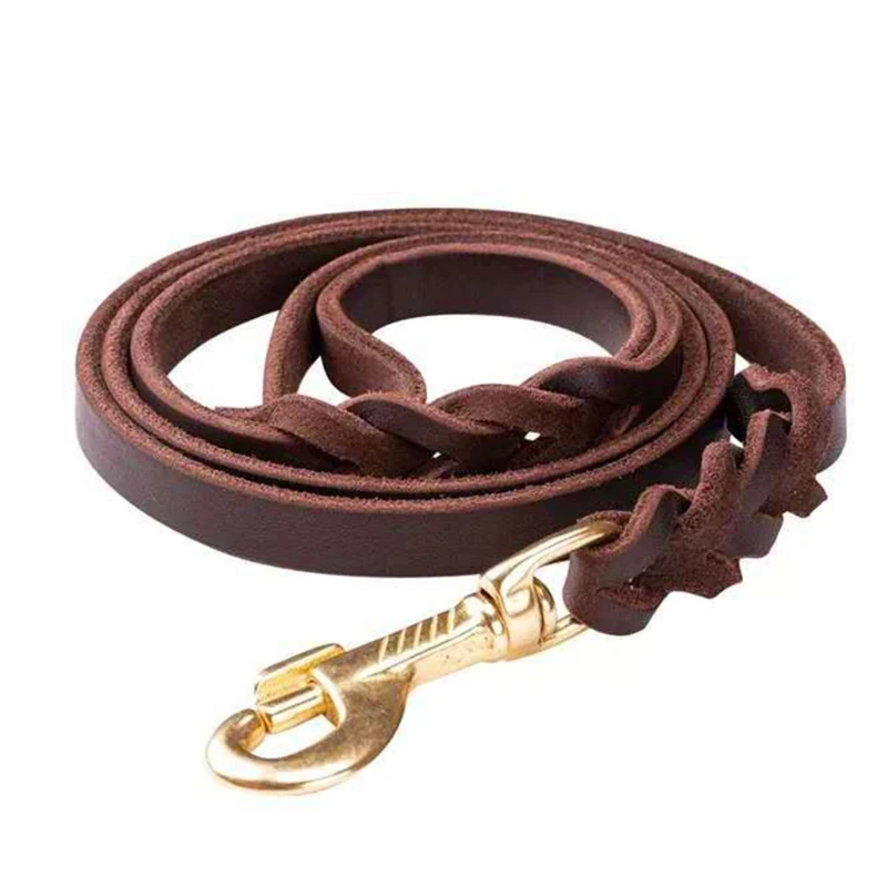 

Leather Dog Leash Training Walking Braided Dog Leash Military Grade Heavy Duty