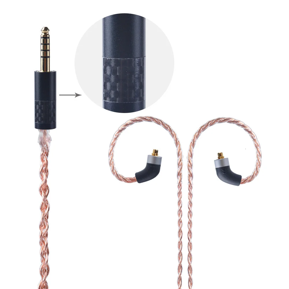 OFHC 24 AWG 6N высокой чистоты Медь кабель 2,5/3,5/4,4 мм балансный кабель с MMCX/2PIN/QDC для BL-03 BLON ZS10 PRO ZSX C12 BA5