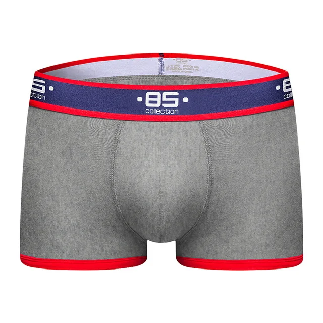 BS138 gray 18 видов стилей, Фирменное Сексуальное мужское нижнее белье, боксеры, мужские хлопковые трусы, Модные Дизайнерские мужские удобные трусы, шорты, боксеры - Цвет: BS138 gray