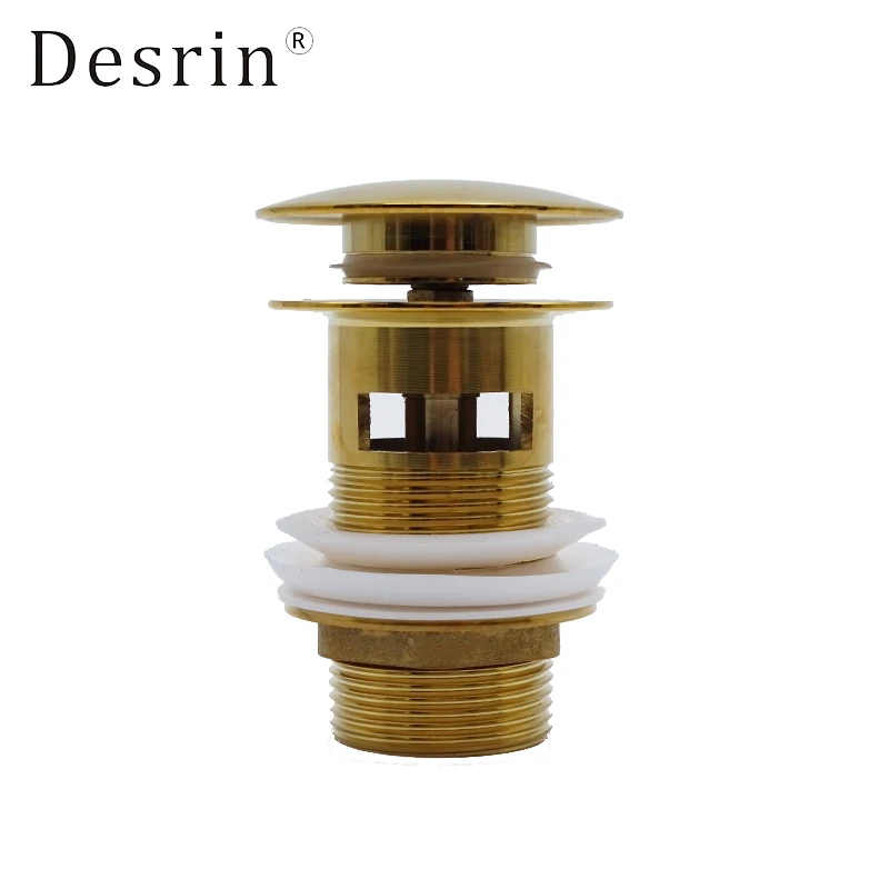 Desrin Titanium Gold ванная раковина латунная сливная короткая круглая всплывающая