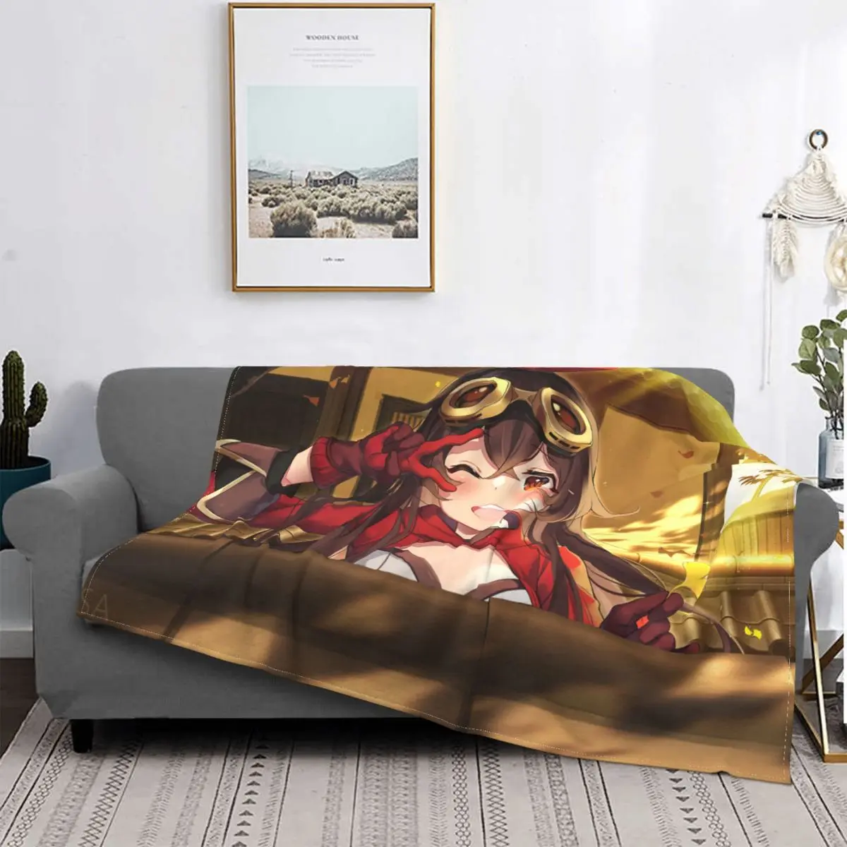 Amber Xiangling Klee Fischl Funny Throw Blanket For Sofa Bedding Lounge Quilt