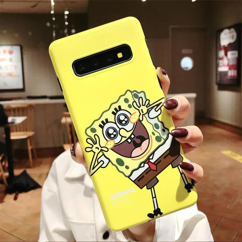 DISCASE Cute Patrick Star Krabs Spongebob Stars Soft Case For Samsung Galaxy S10 S8 S9 Plus Note 8 9 Cartoon Cover |