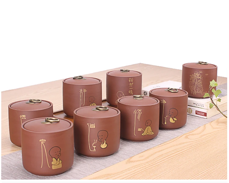 Традиционные фиолетовые глиняные керамические банка для чая кухонные сосуды