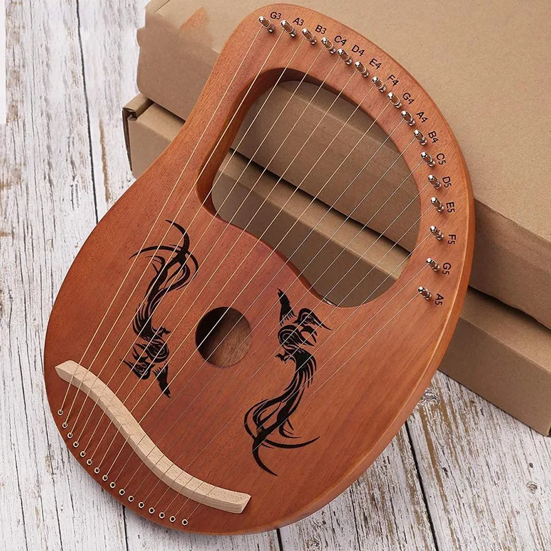 

Lyre Harp 16 Strings,Phoenix Pattern Harp,Suitable for Beginners,Adults and Children,String Instrument,