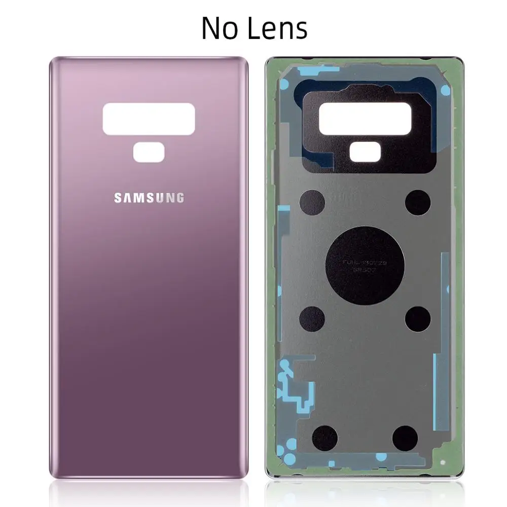 Purple No Lens samsung Galaxy note 9 Note9 задняя крышка батарейного отсека чехол на заднюю крышку замена стекла чехол для Galaxy note 9 - Цвет: Purple No Lens