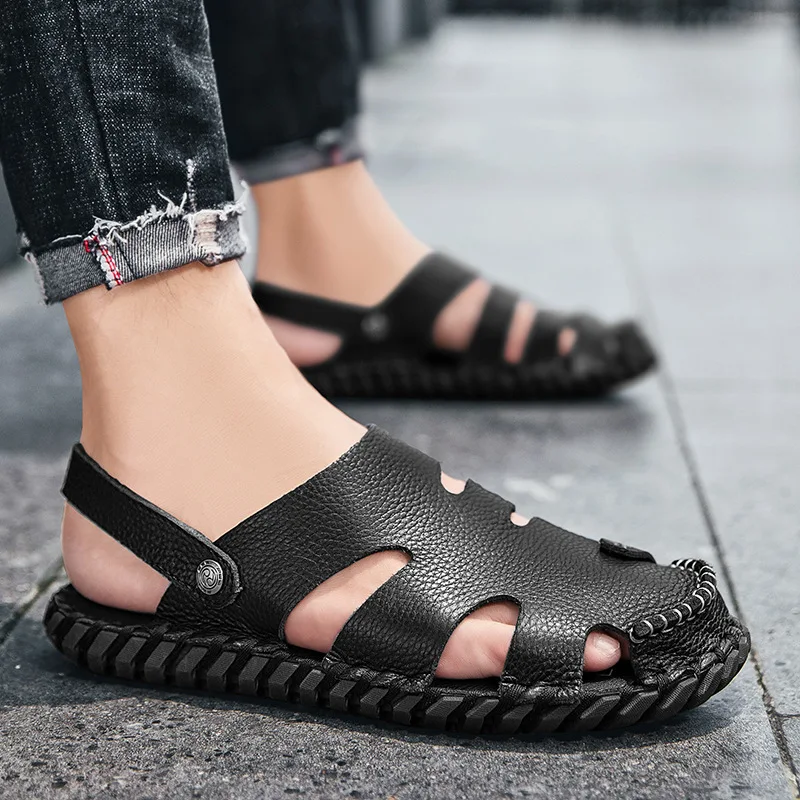 

2021 New Men's Sandals Outdoor Leisure Beach Waterproof Shoes For Men Fashion Summer Slip Resistant Male Flats Sneakers