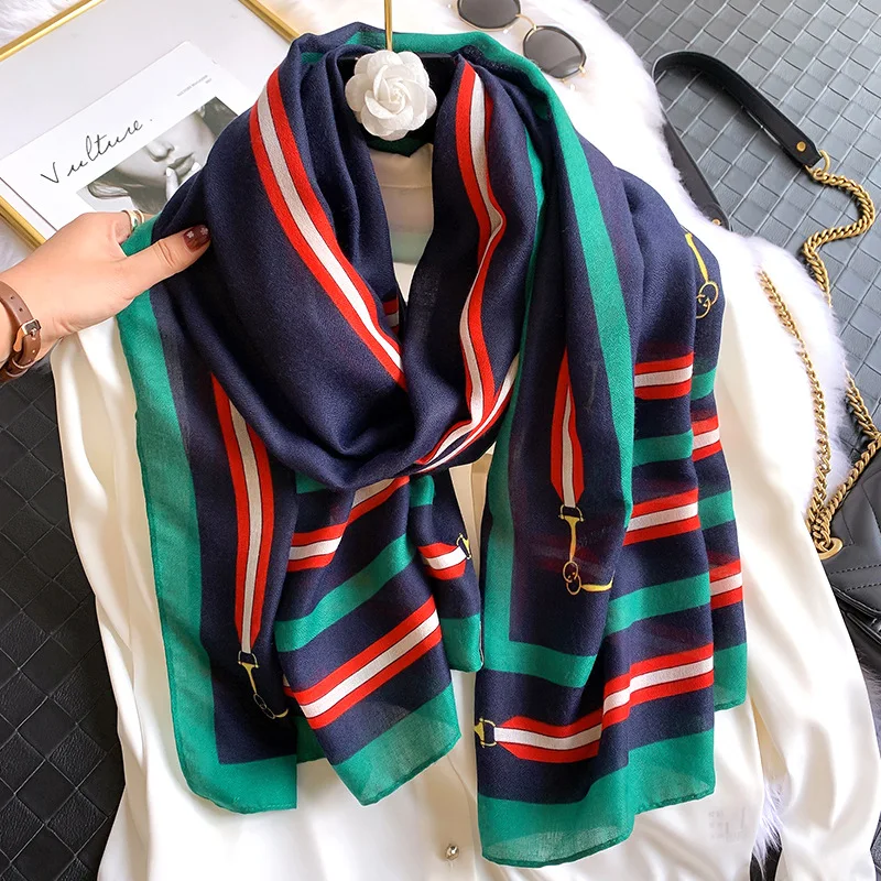 Новинка Осень зима 2020 теплое длинное женское полотенце из хлопка и льна с