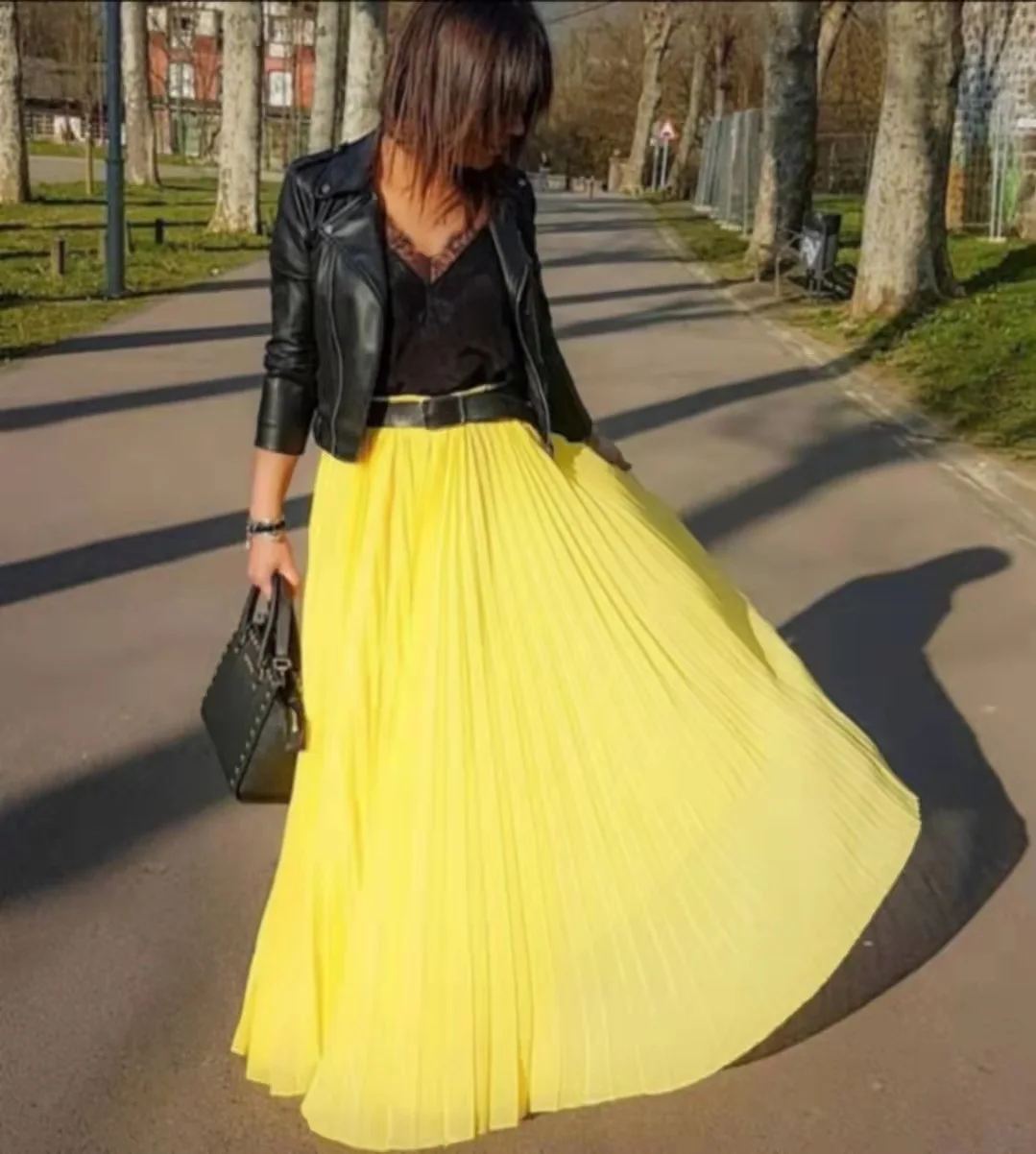 

African Clothes Women Autumn African Women High Waist Solid Color Long Skirts