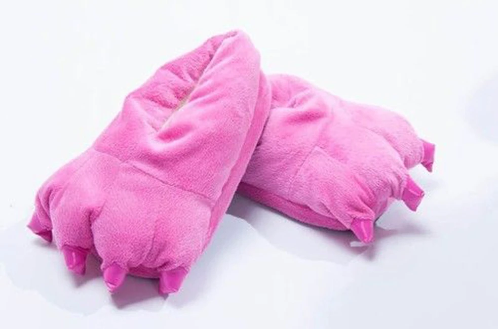 Rose red Slippers Пижама Кигуруми для взрослых, детей, девочек, мальчиков, животных, Стич, Розовый Единорог, для женщин и мужчин, пара зимних фланелевых пижам, набор, одежда для сна кегуруми - Цвет: Rose red Slippers