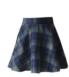 green shorts lining Хлопковая юбка выше колена в шотландском стиле, Зимняя юбка в тонкую клетку с завышенной талией, короткая мини-юбка для школьниц - Цвет: green shorts lining