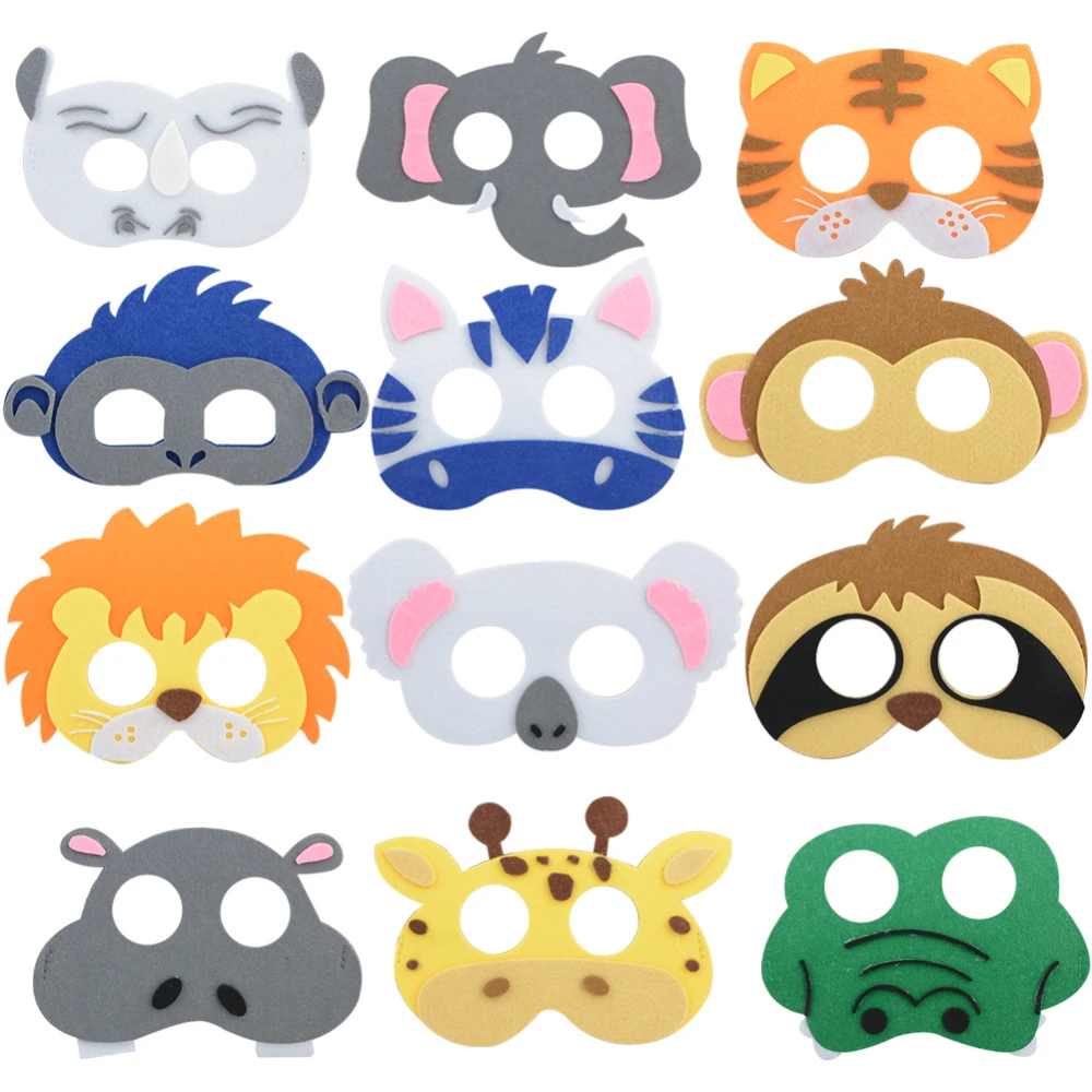 15 шт. Safari Jungle Animal Feel Masks Маскарадная маска праздничные вечерние аксессуары