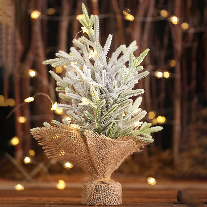 Лен PE Рождественская маленькая елка барная стойка столешница орнамент украшение