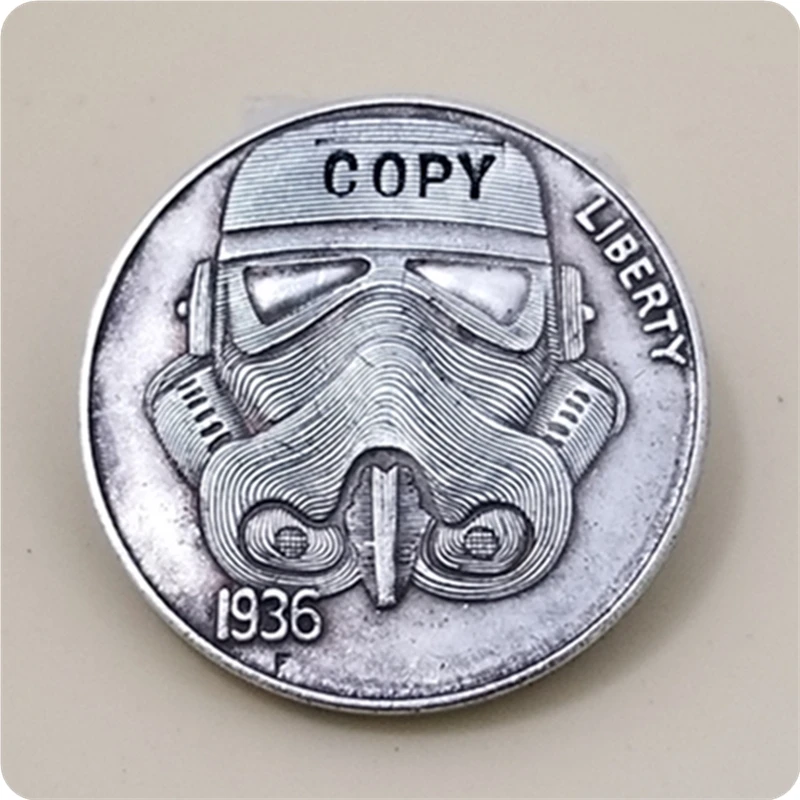 Хобо Никель Coin_Type # 9_1936-S с гравировкой в виде американского бизона из никеля