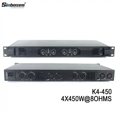 Цифровой усилитель мощности Sinbosen, 4 канала, 450 Вт, K4-450, диджейский усилитель звука для дома