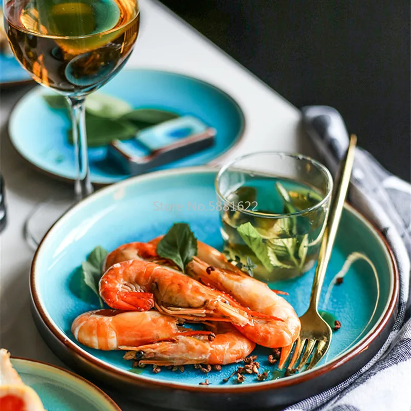 Керамическая миска для супа из серии глазури с изображением льда и трещин риса