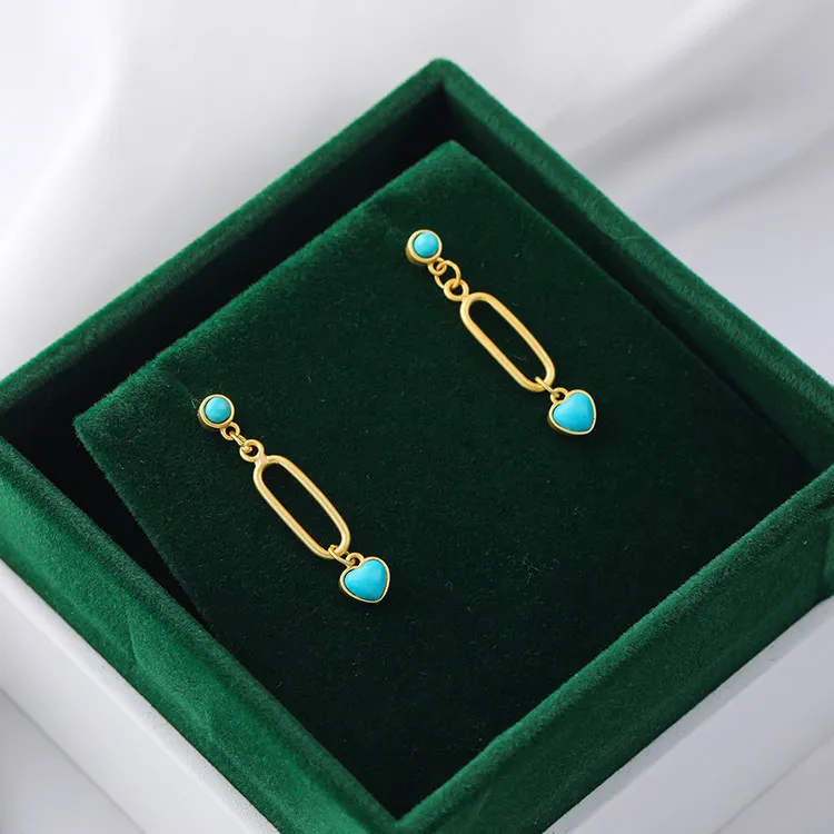 Женские серьги-подвески из серебра 925 пробы в форме сердца | Украшения и