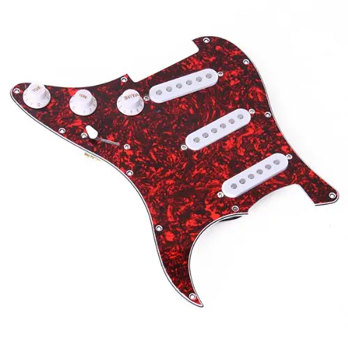 

Electric Guitar Pickguard Loaded Prewired Pickups 11 Hole 3 Single-coil Red